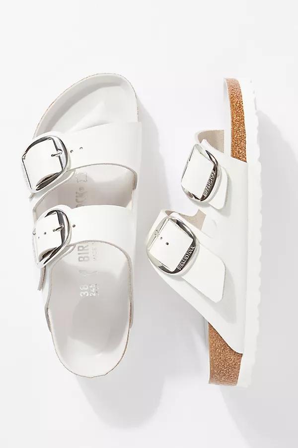 Birkenstock Womens Arizona Oiled Leather Big Buckle Detail Slide Sandals Product Image