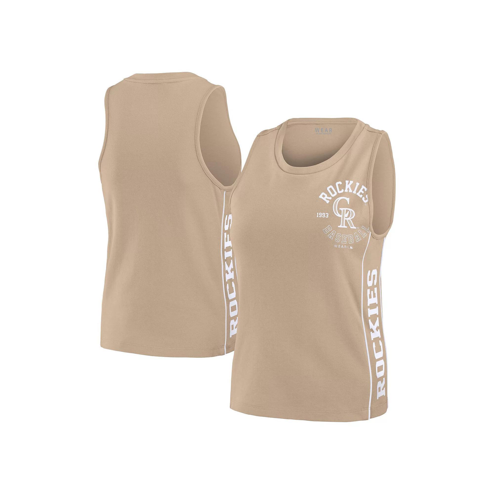 Women's WEAR by Erin Andrews Tan Los Angeles Dodgers Tonal Tank Top, Size: Small, Team Product Image