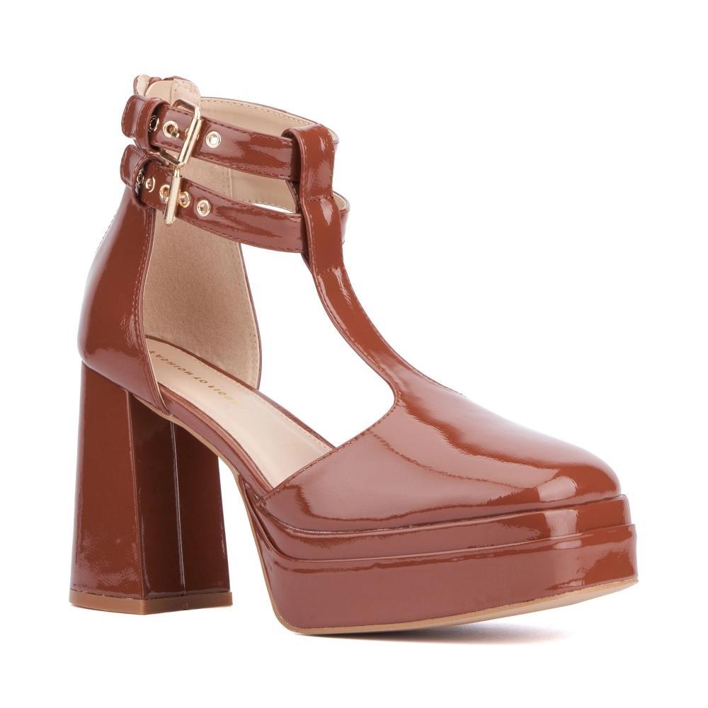 Women's Fashion to Figure Maria Platform Wide-Width Heels, Size: 9, Black Patent Product Image