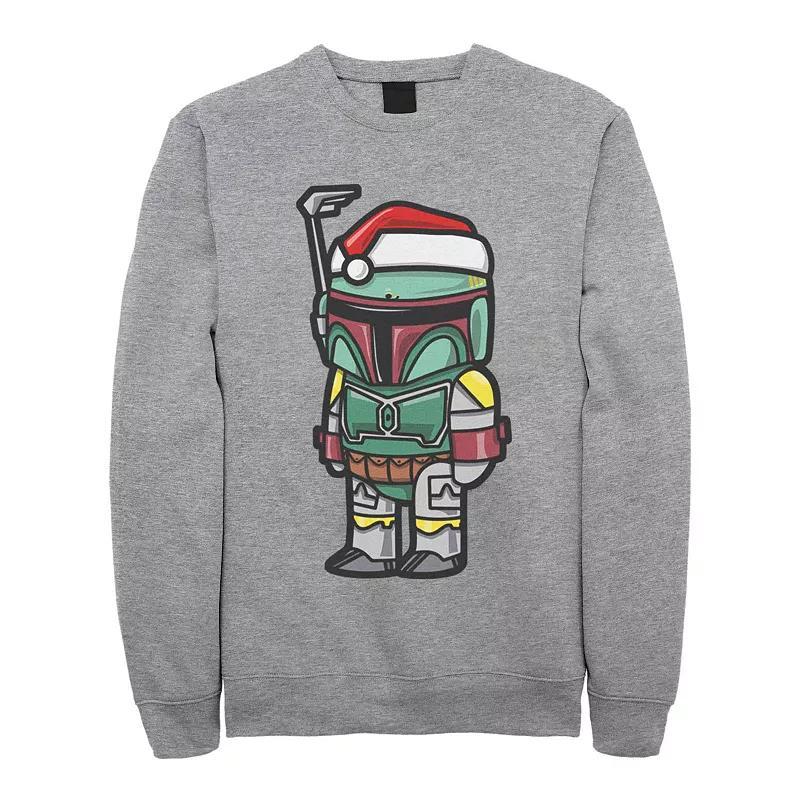 Men's Star Wars Boba Fett Santa Fleece Sweater, Size: 3XL, Athletic Grey Product Image