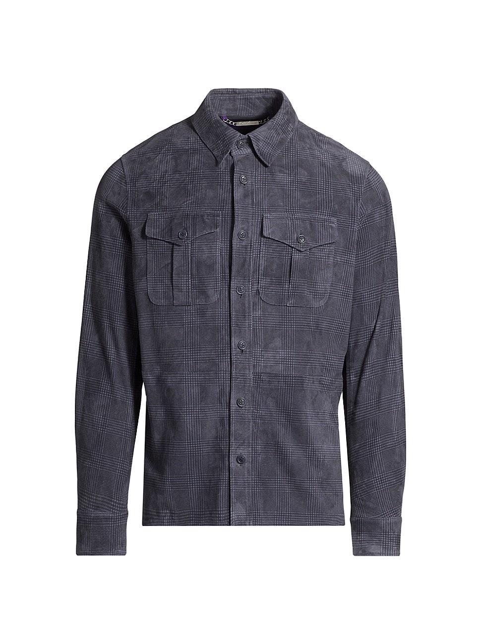 Mens Barron Printed Suede Overshirt Product Image
