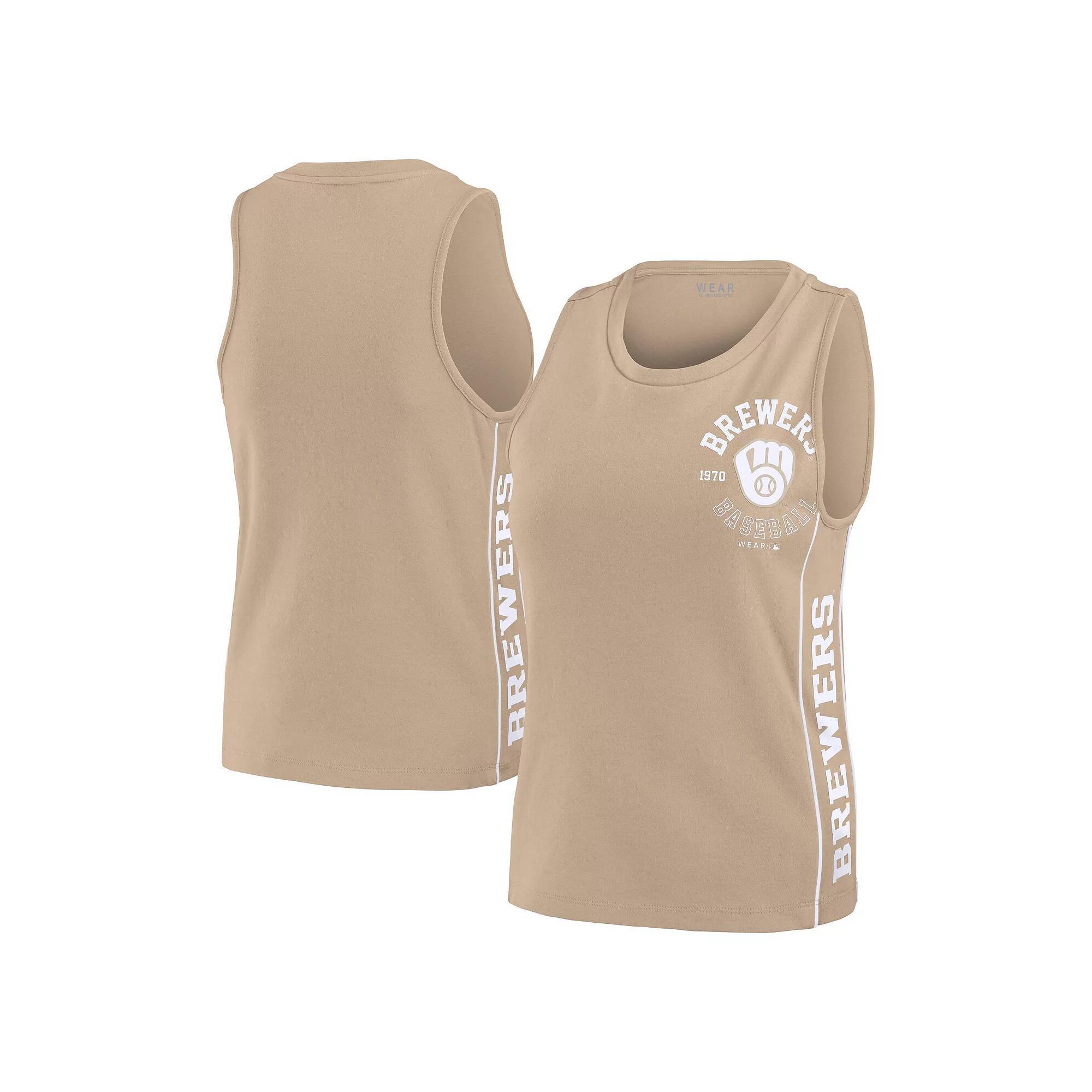 Women's WEAR by Erin Andrews Tan Boston Red Sox Tonal Tank Top, Size: XXL, Team Product Image
