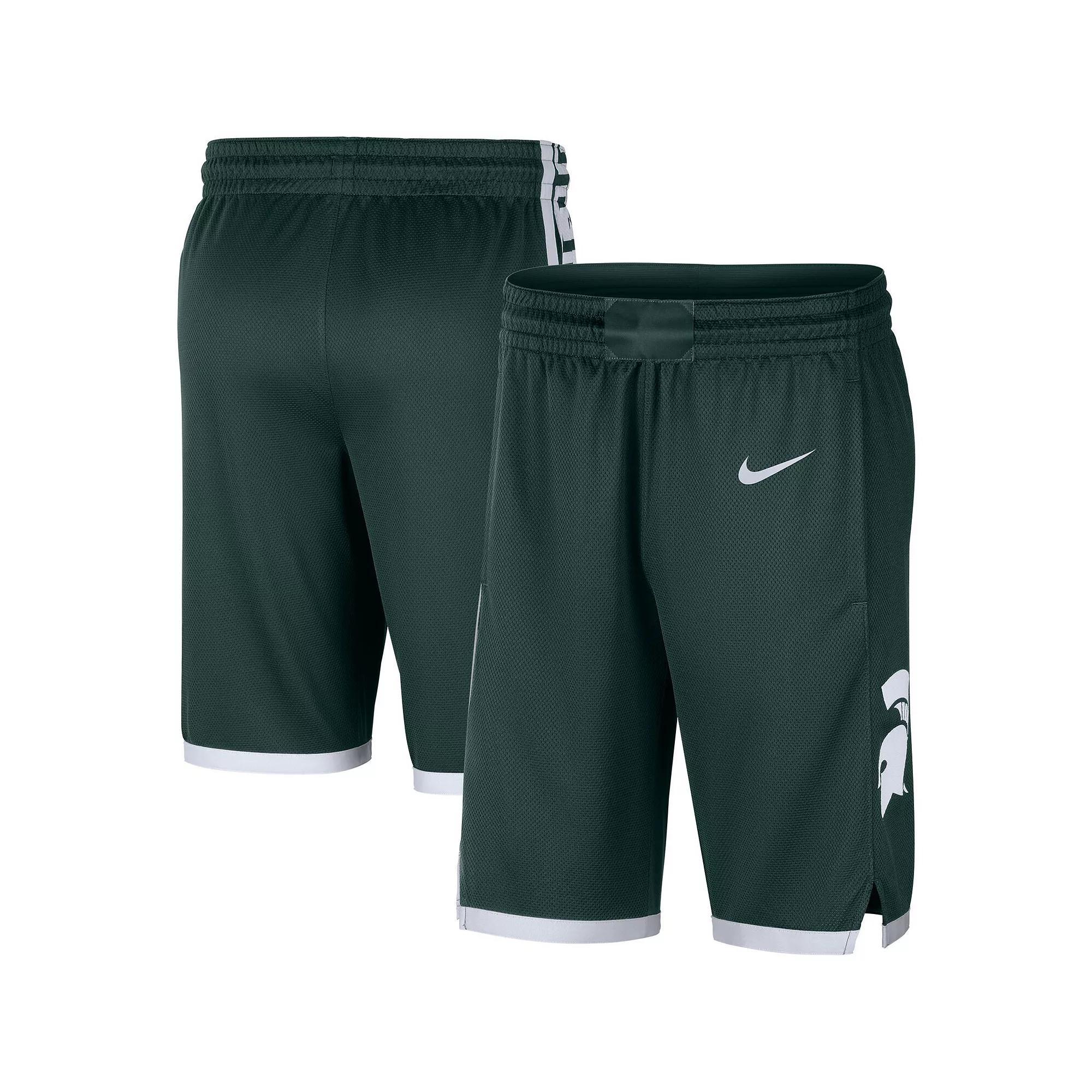 Men's Nike Green Michigan State Spartans Logo Replica Performance Basketball Shorts, Size: Large Product Image