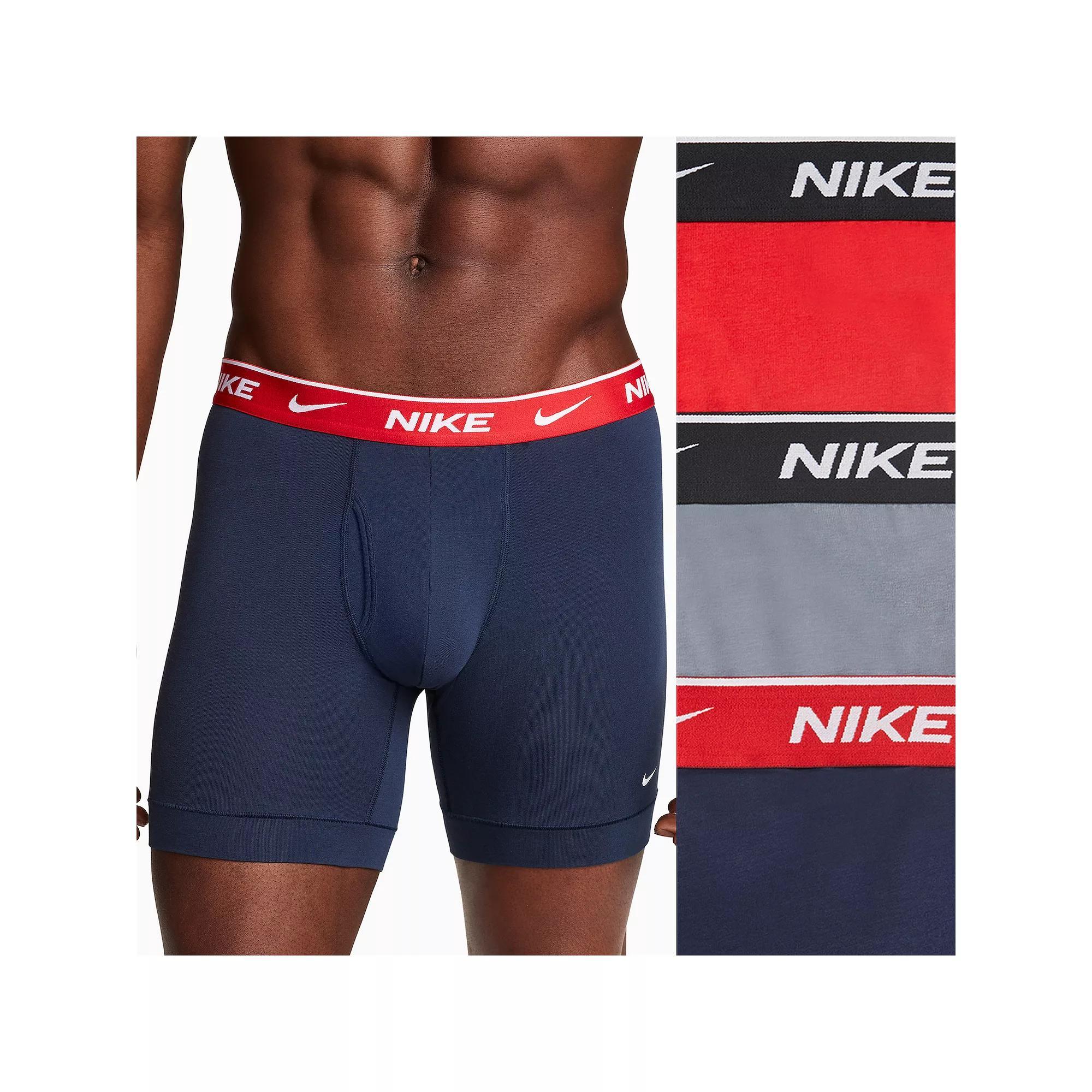 Men's Nike Dri-FIT Essential 3-pack Stretch Boxer Briefs, Size: Small, Obsidian Cool Grey Rd Product Image