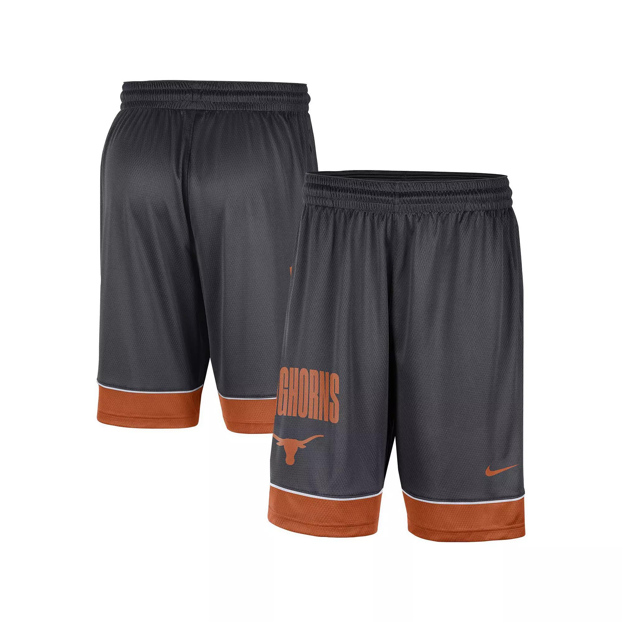 Men's Nike Charcoal/Burnt Orange Texas Longhorns Fast Break Performance Shorts, Size: Medium Product Image