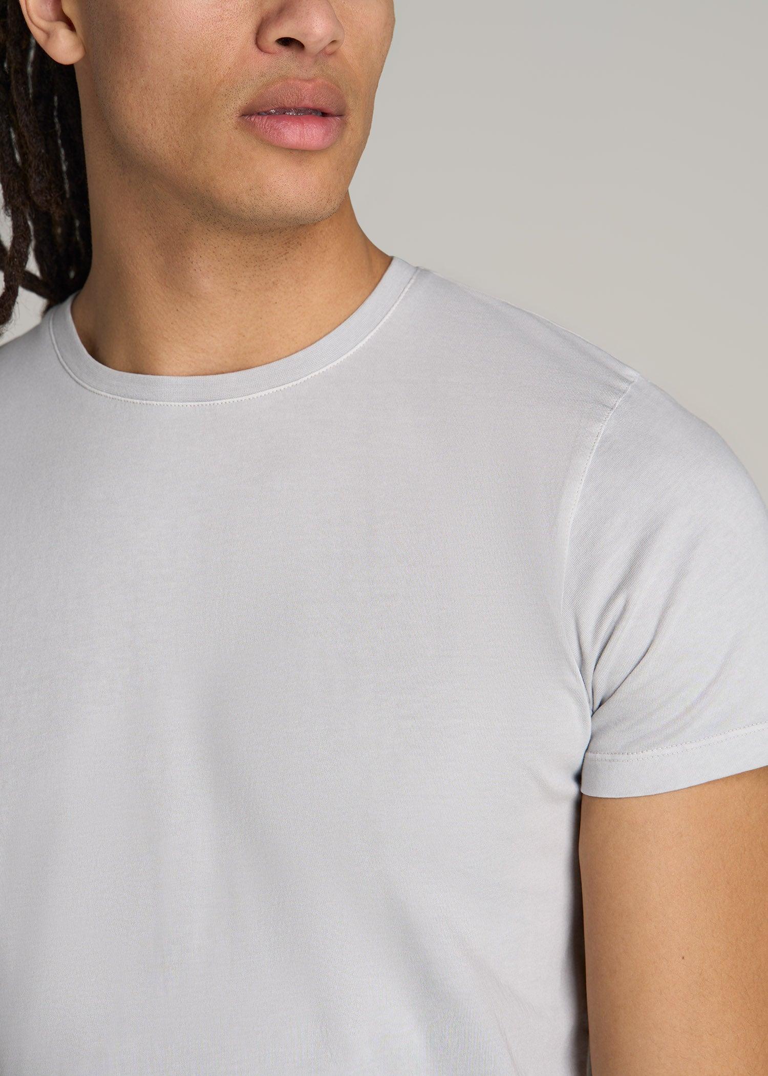 MODERN-FIT Garment Dyed Cotton Men's Tall T-Shirt in White Product Image