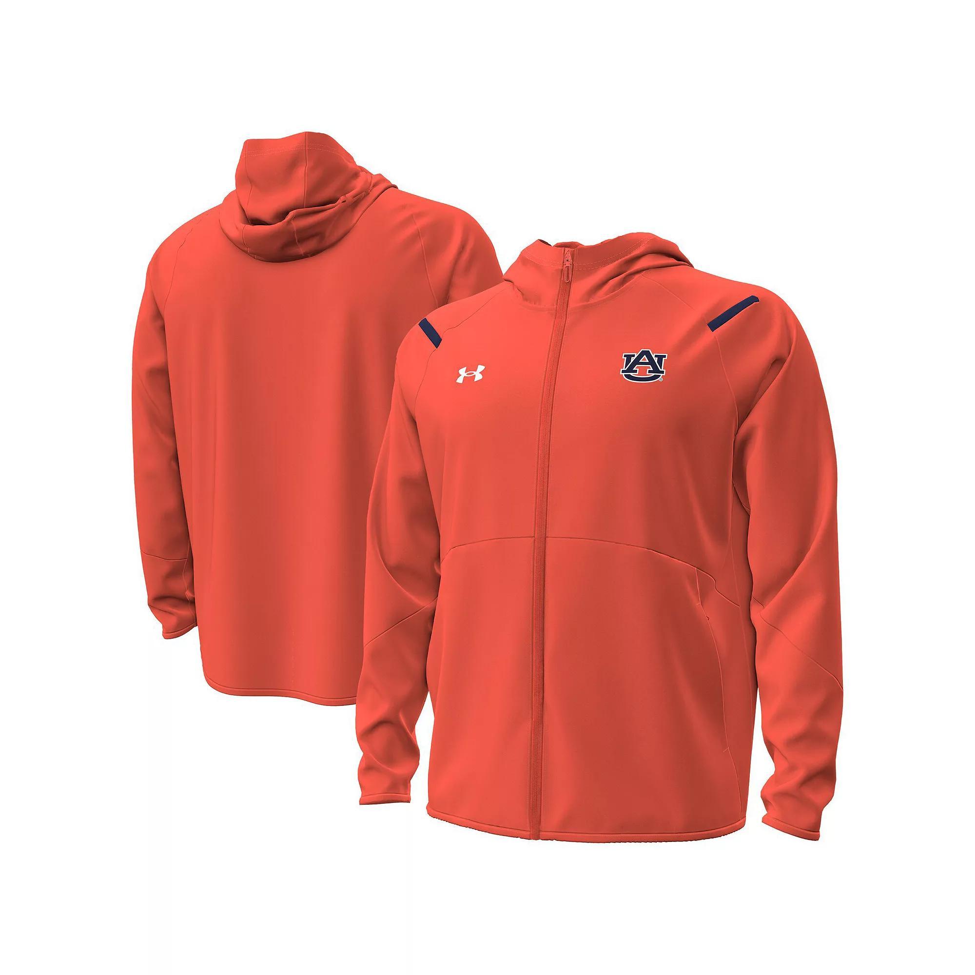 Men's Under Armour Orange Auburn Tigers Unstoppable Performance Fleece Hoodie��Half-Zip Jacket, Size: Medium Product Image