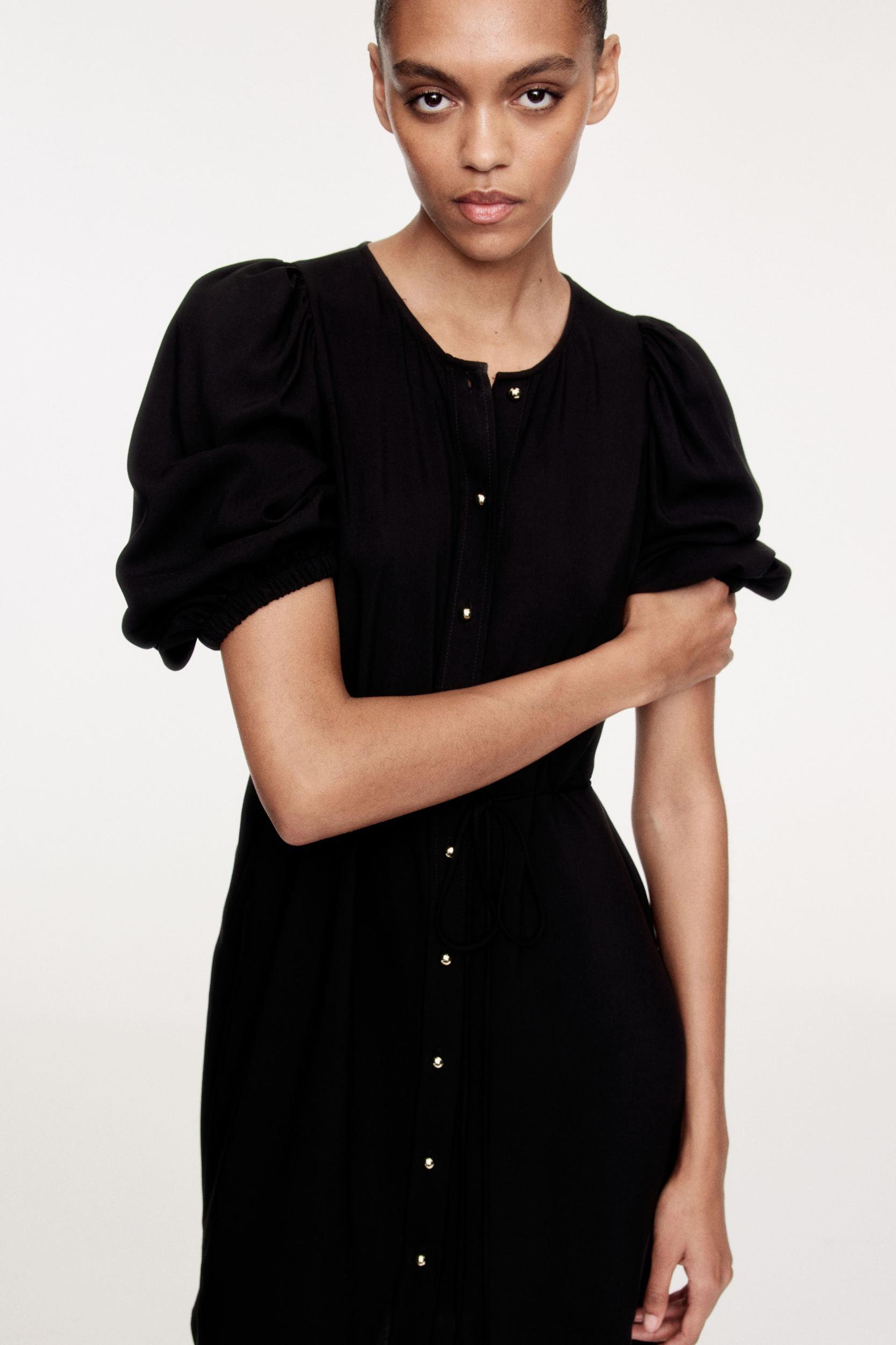 Puff-Sleeved Dress Product Image