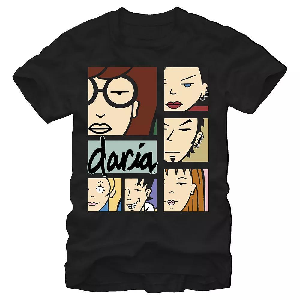 Men's Daria Characters Closeups Graphic Tee, Size: Large, Black Product Image