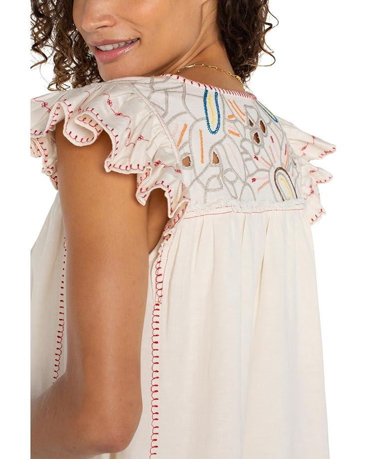 Short Sleeve Square Neck Woven Blouse Product Image