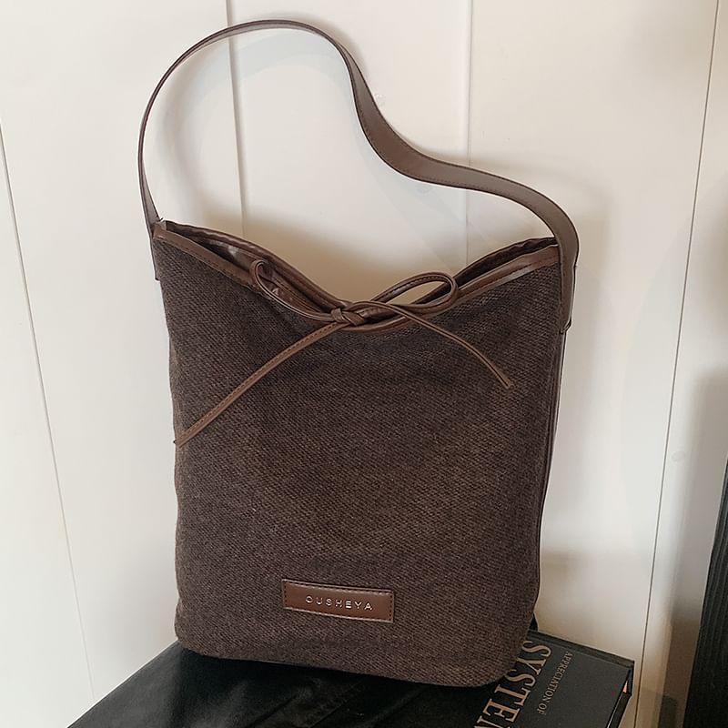 Lettering Ribbon Accent Shoulder Bag Product Image