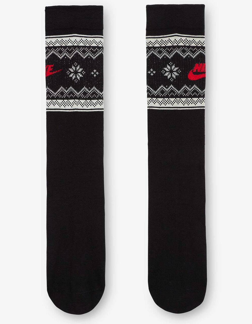 NIKE Everyday Essentials Fair Isle Crew Socks - BURGUNDY Product Image
