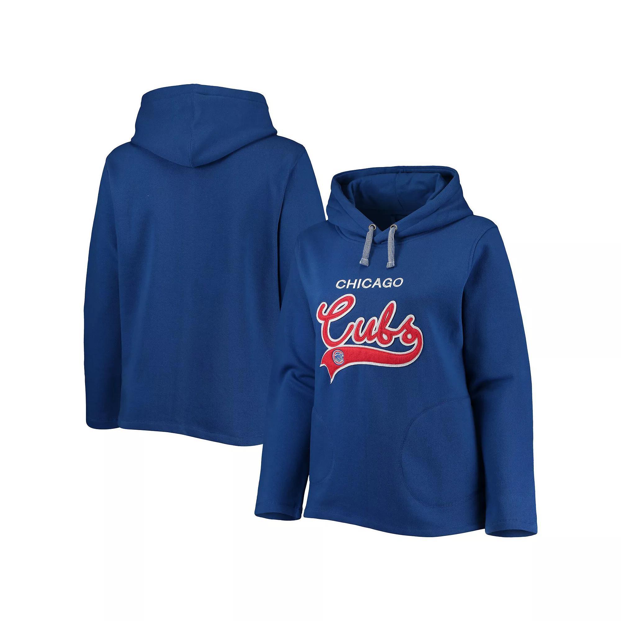 Women's Soft as a Grape Royal Chicago Cubs Plus Size Side Split Pullover Hoodie, Size: 2XL, Blue Product Image