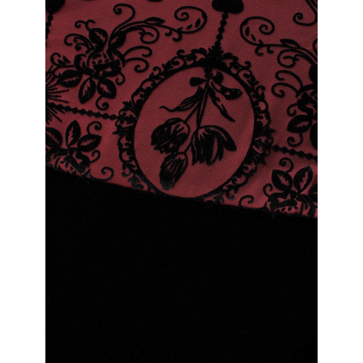 Plus Size Gothic Flocked Mesh Midi Dress Burgundy Women Cocktail Texture Party Curvy Bloomchic 14-16/1X Product Image