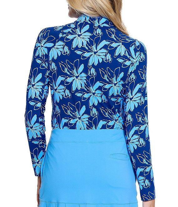 Sport Haley Night Fall Floral Print Tempo Mock Neck Long Sleeve Pullover Product Image