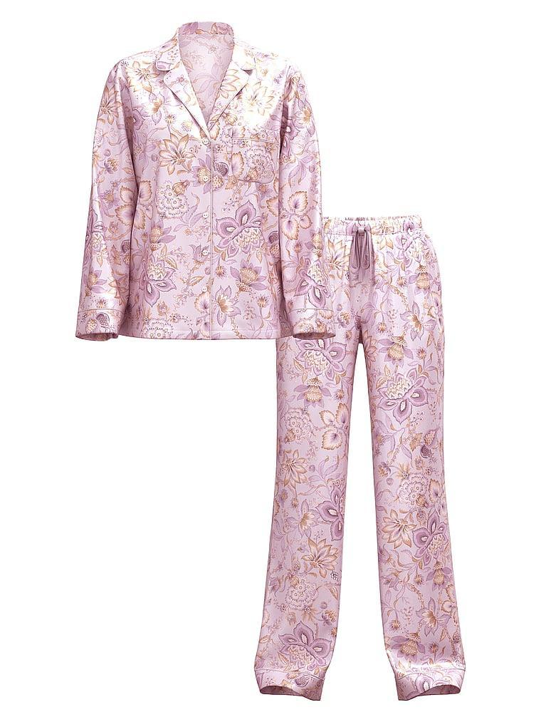 Glazed Satin Long Pajama Set Product Image