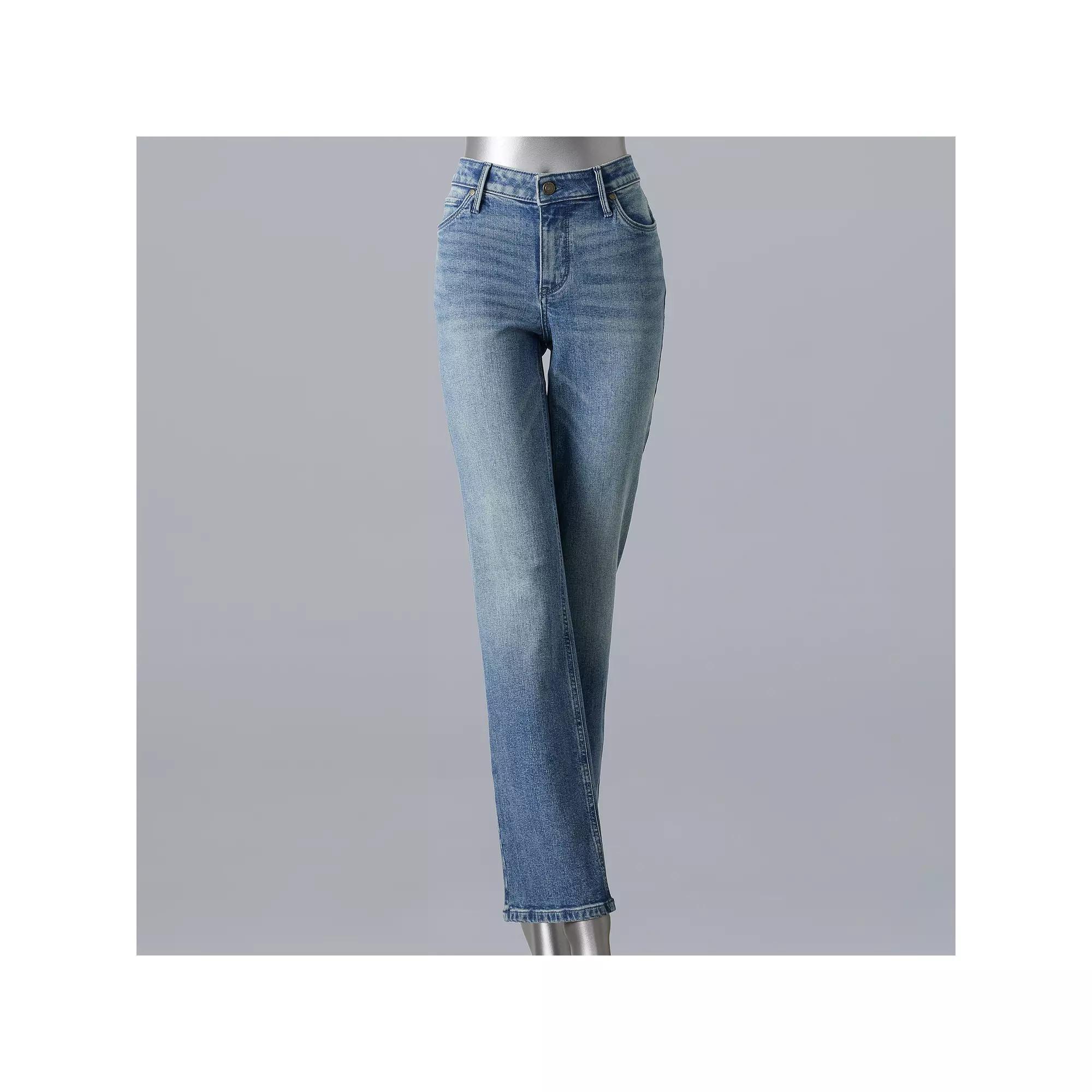 Women's Simply Vera Vera Wang Slim Straight Leg Jeans, Size: 0, Blue Product Image