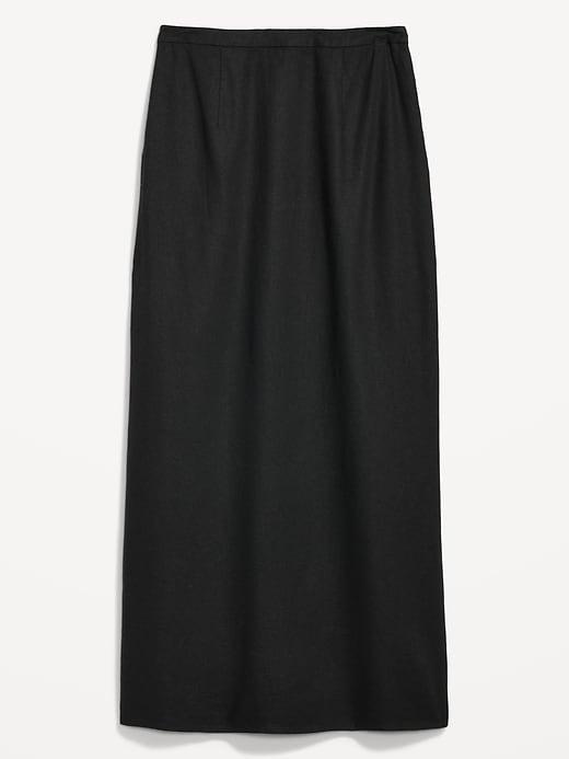 Linen-Blend Maxi Skirt Product Image
