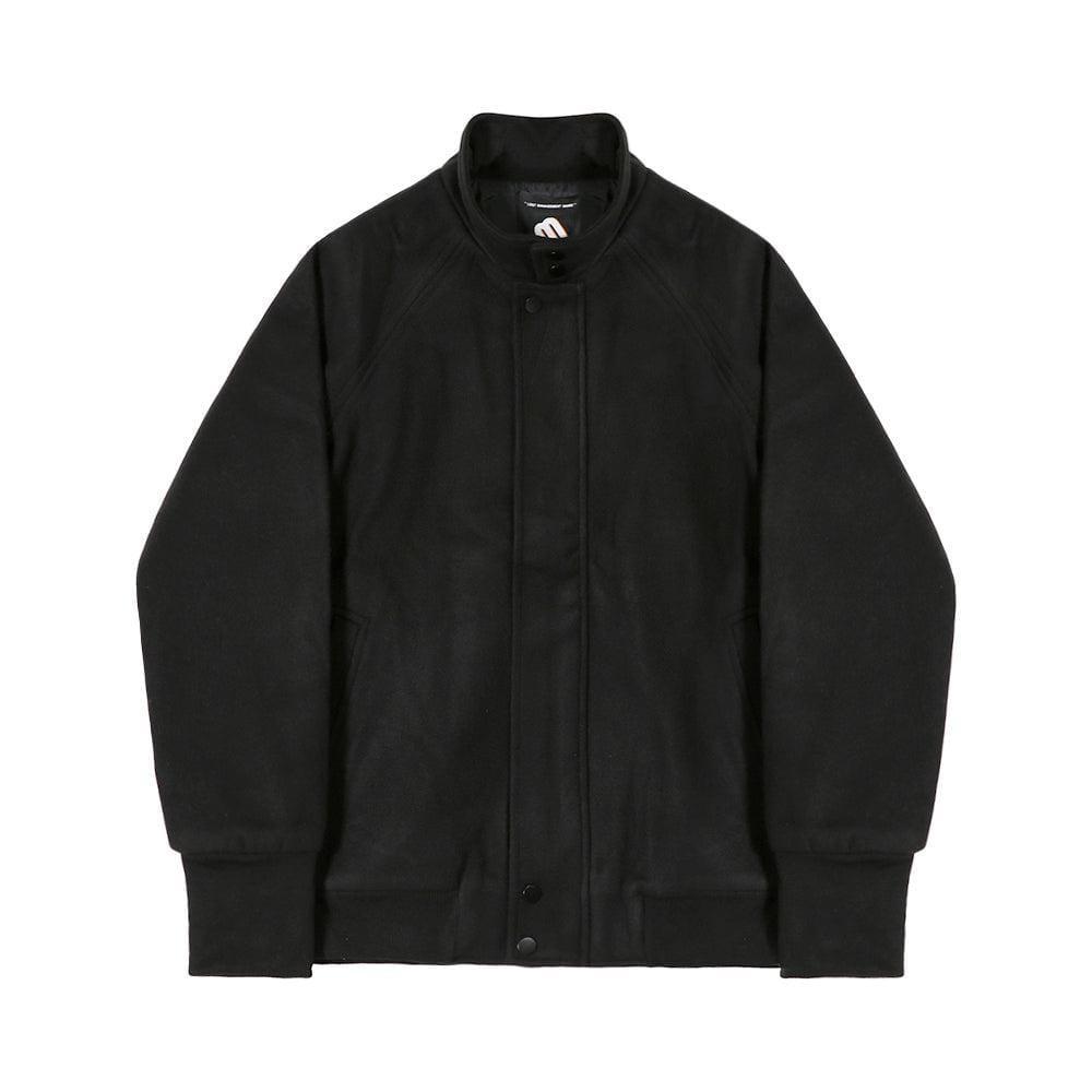 RT No. 6158 BLACK STAND COLLAR WOOLEN VARSITY JK Product Image