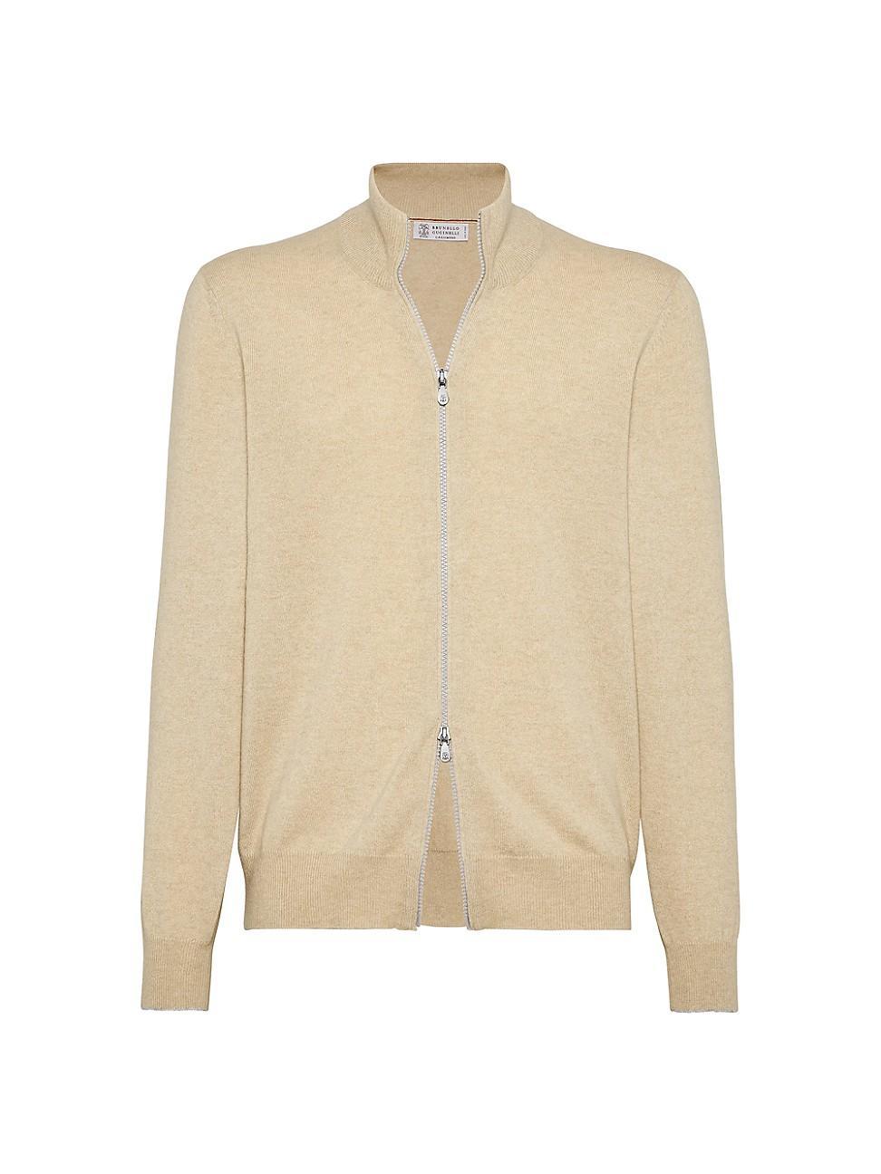 Mens Cashmere Turtleneck Cardigan with Zipper Product Image