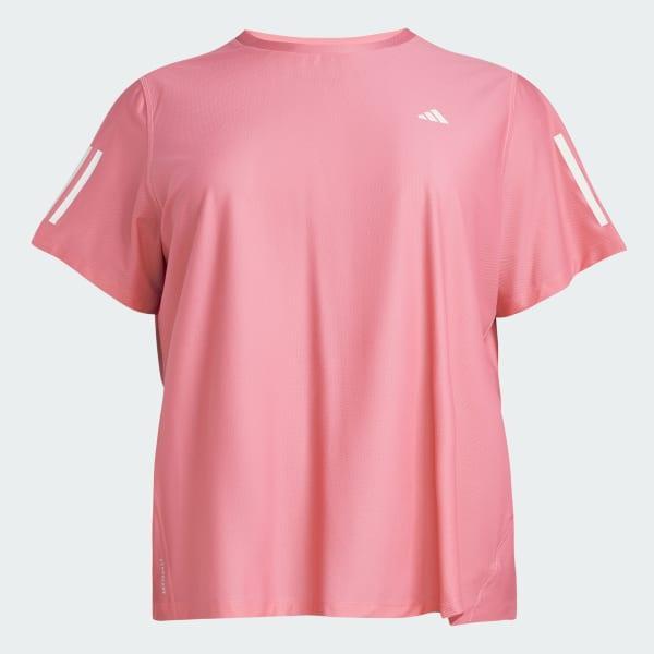 adidas Own The Run Tee (Plus Size) Pink Fusion 2X Womens Product Image
