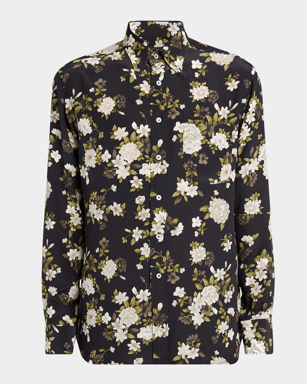 Mens Hendrix Crepe de Chine Floral Sport Shirt Product Image