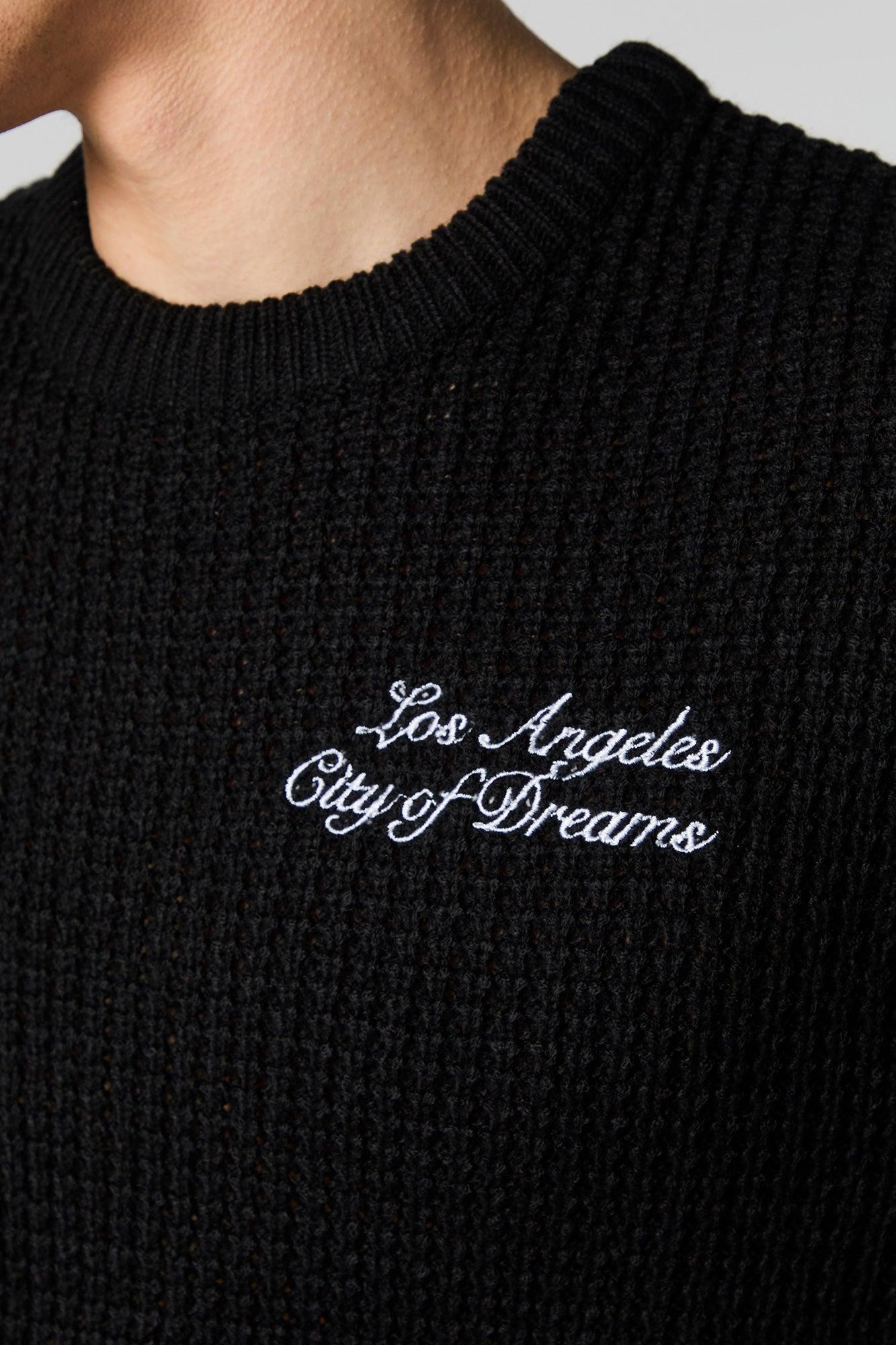 Los Angeles Embroidered Waffle Knit Sweater Male Product Image