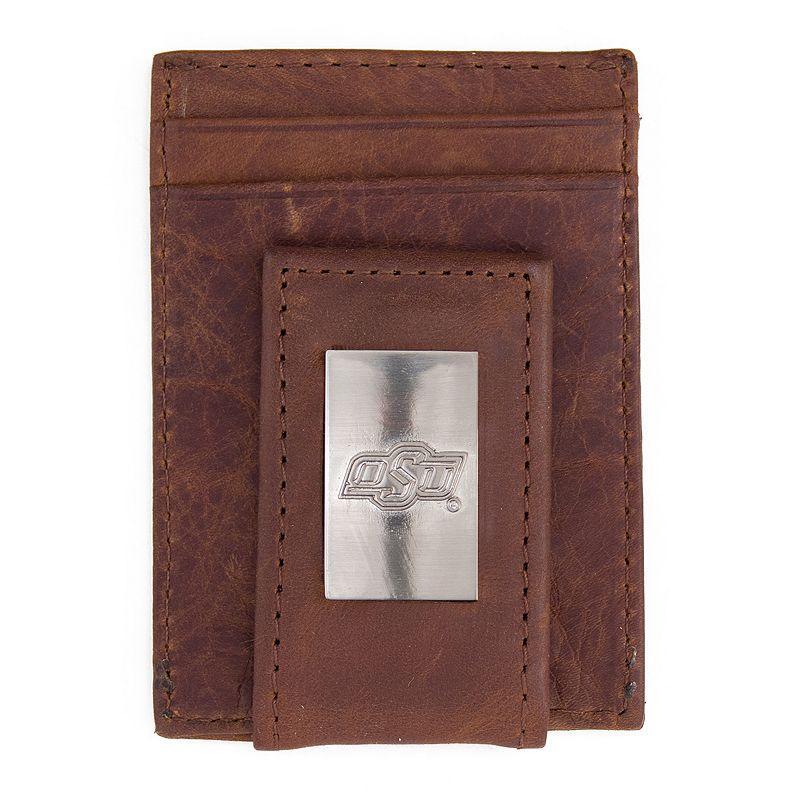 Men's Oklahoma State Cowboys Front-Pocket Wallet Money Clip, Brown Product Image