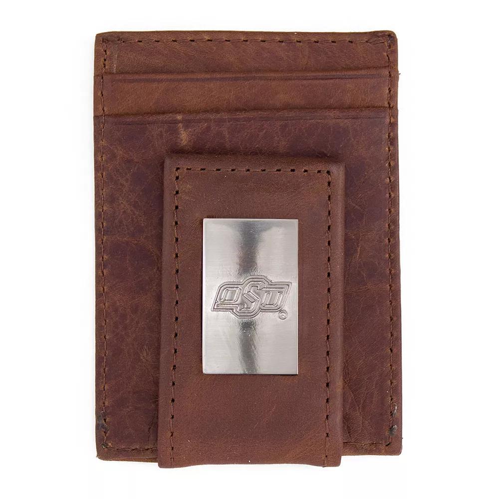 Men's Oklahoma State Cowboys Front-Pocket Wallet Money Clip, Brown Product Image