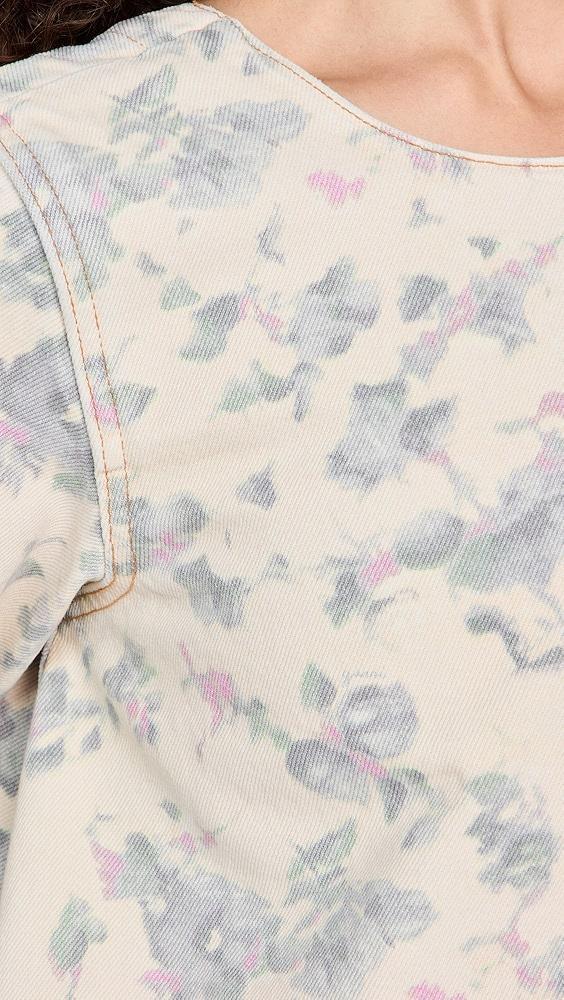 GANNI Floral Printed Denim Open Back Mini Dress | Shopbop Product Image