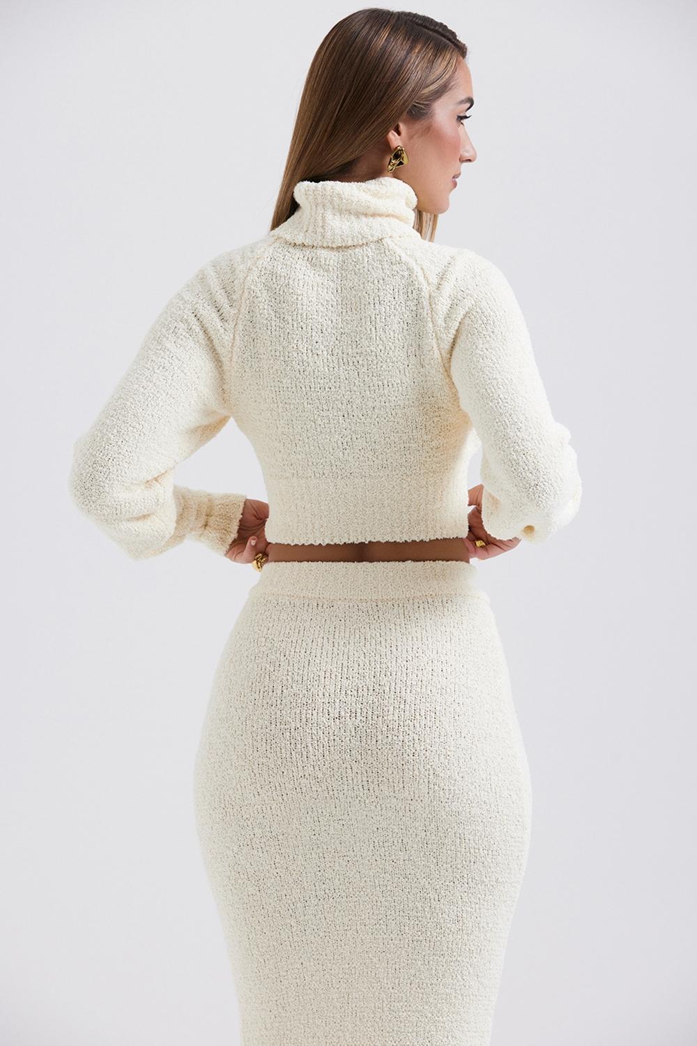 Adelita Chocolate Cashmere Blend Sweater Product Image