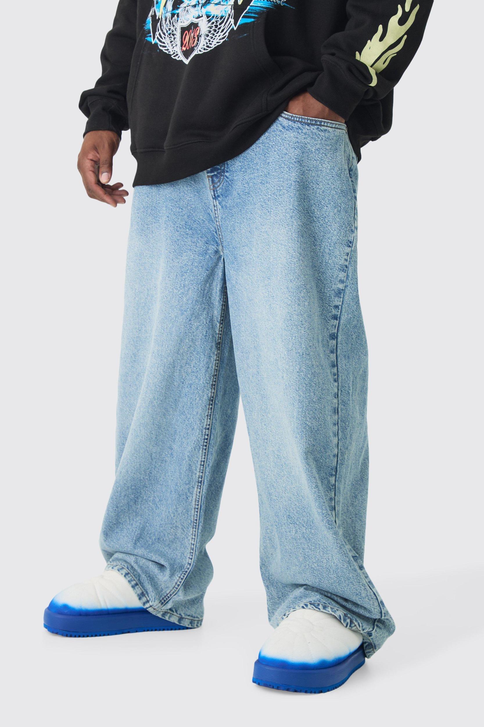 Mens Plus Relaxed Rigid Jeans - Blue Product Image