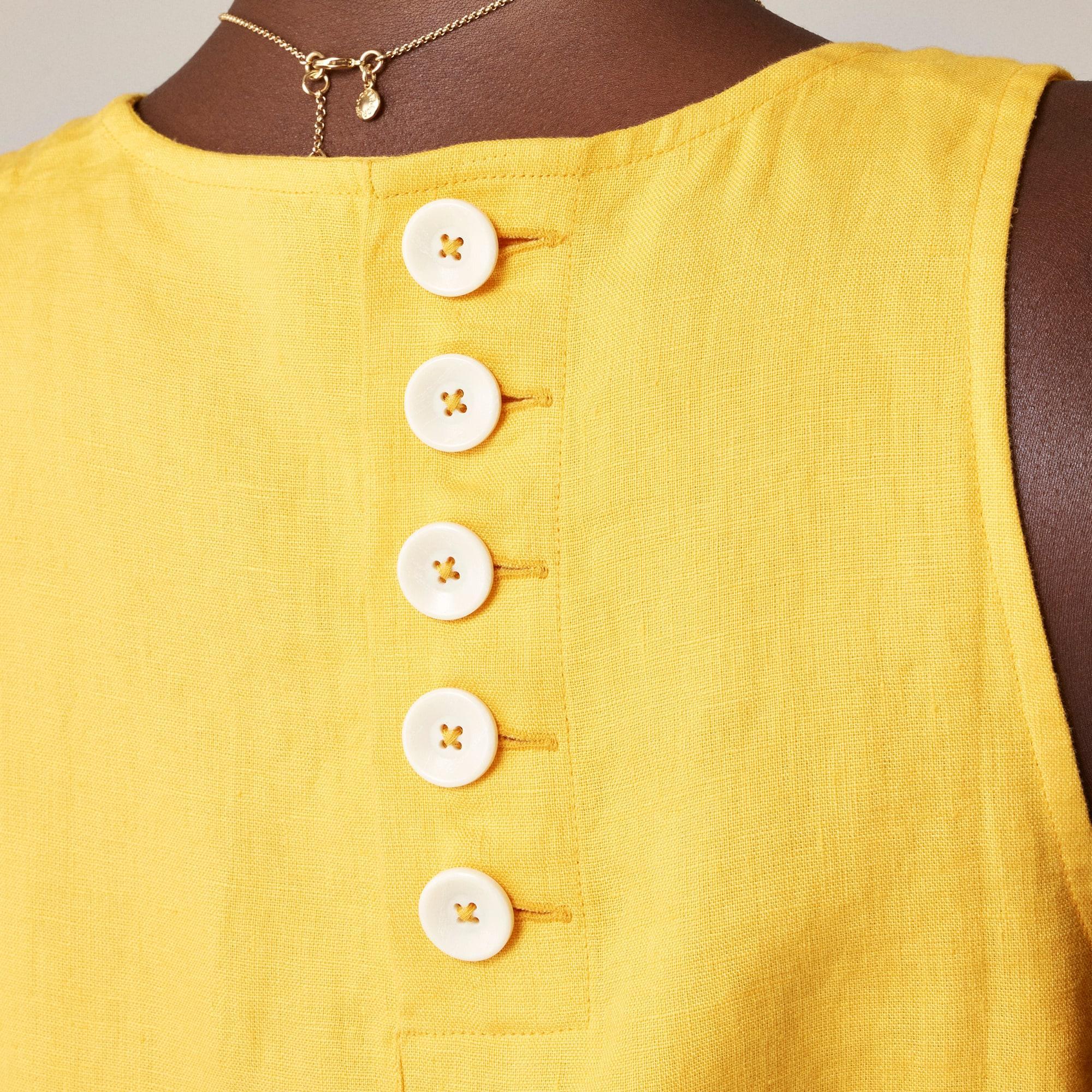 Maxine button-back dress in linen Product Image