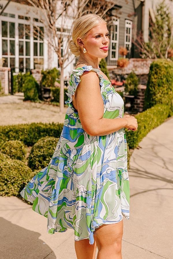 Popular Retreat Mini Dress in Kelly Green Curves Product Image