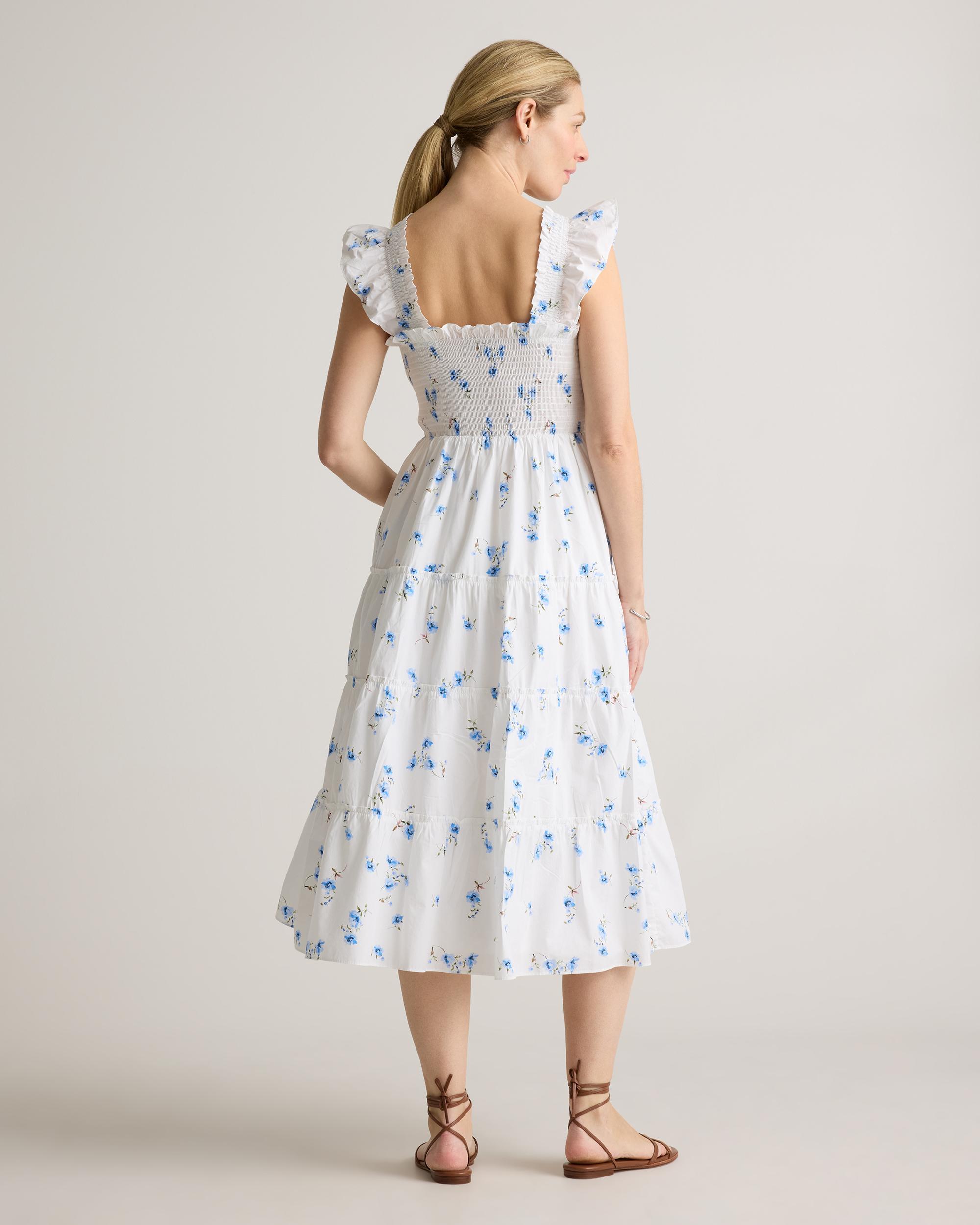 Quince | Women's Poplin Maternity Smocked Midi Dress Size XL, Organic Cotton Product Image