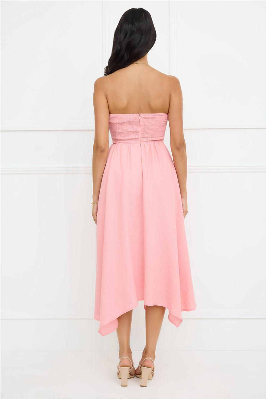 Saltwater Soul Strapless Midi Dress Pink Product Image