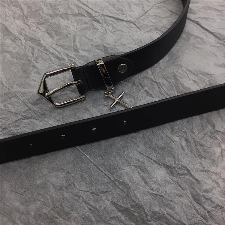 Faux Leather Cross Charm Belt Product Image