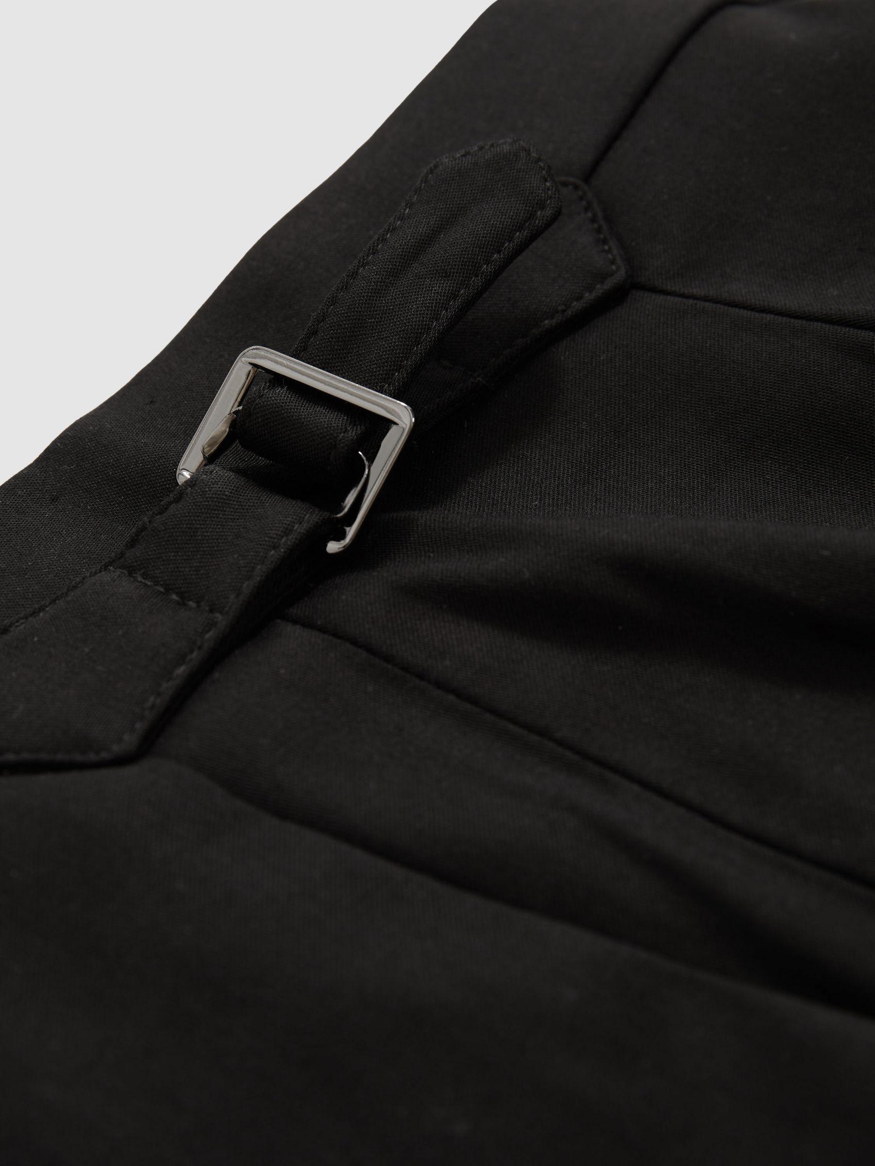 Cotton-Blend Tapered Trousers in Black Product Image