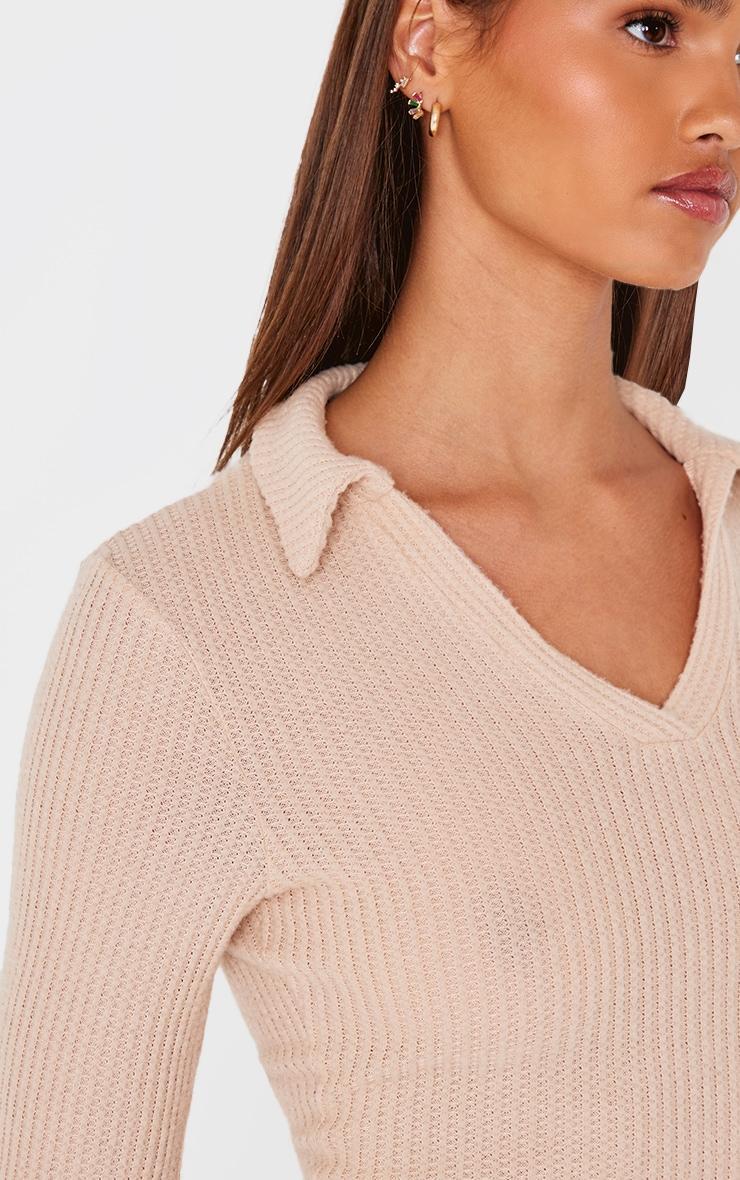 Stone Waffle Textured Long Sleeve Shift Dress Product Image