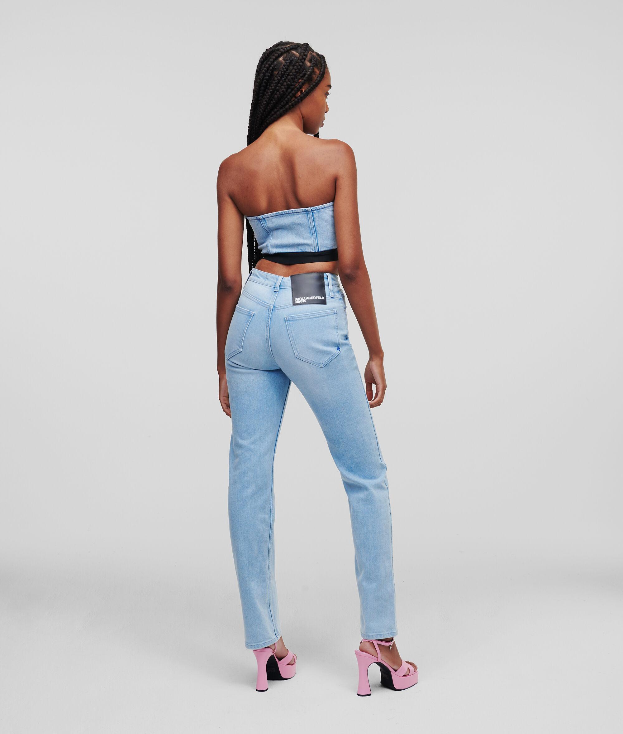 HIGH RISE STRAIGHT JEANS WITH EXPOSED ZIP Product Image