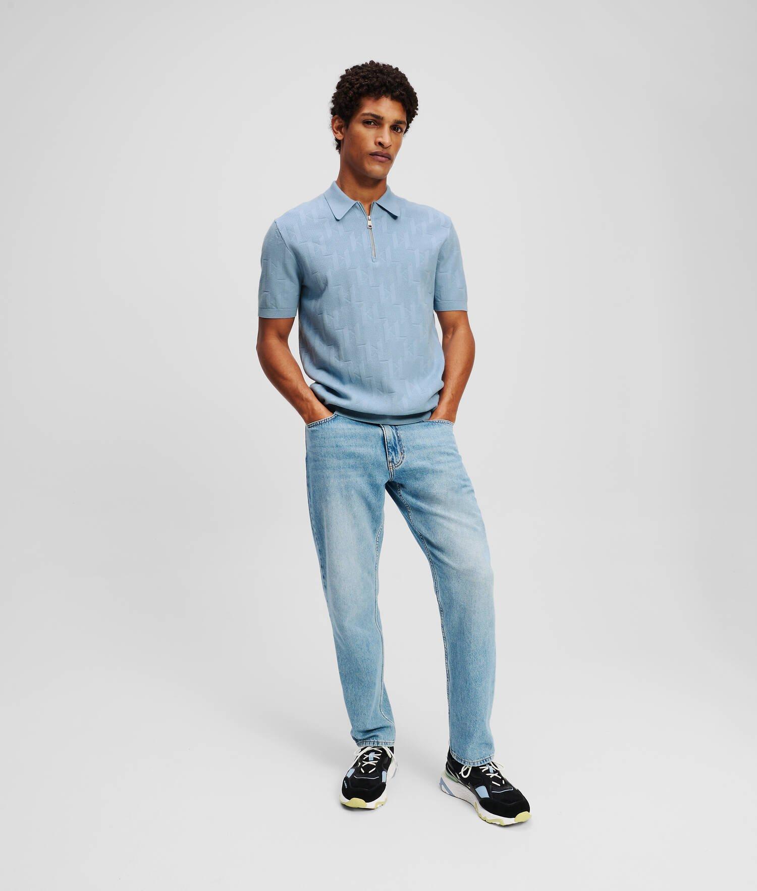 KL MONOGRAM ZIP-UP POLO SHIRT Product Image