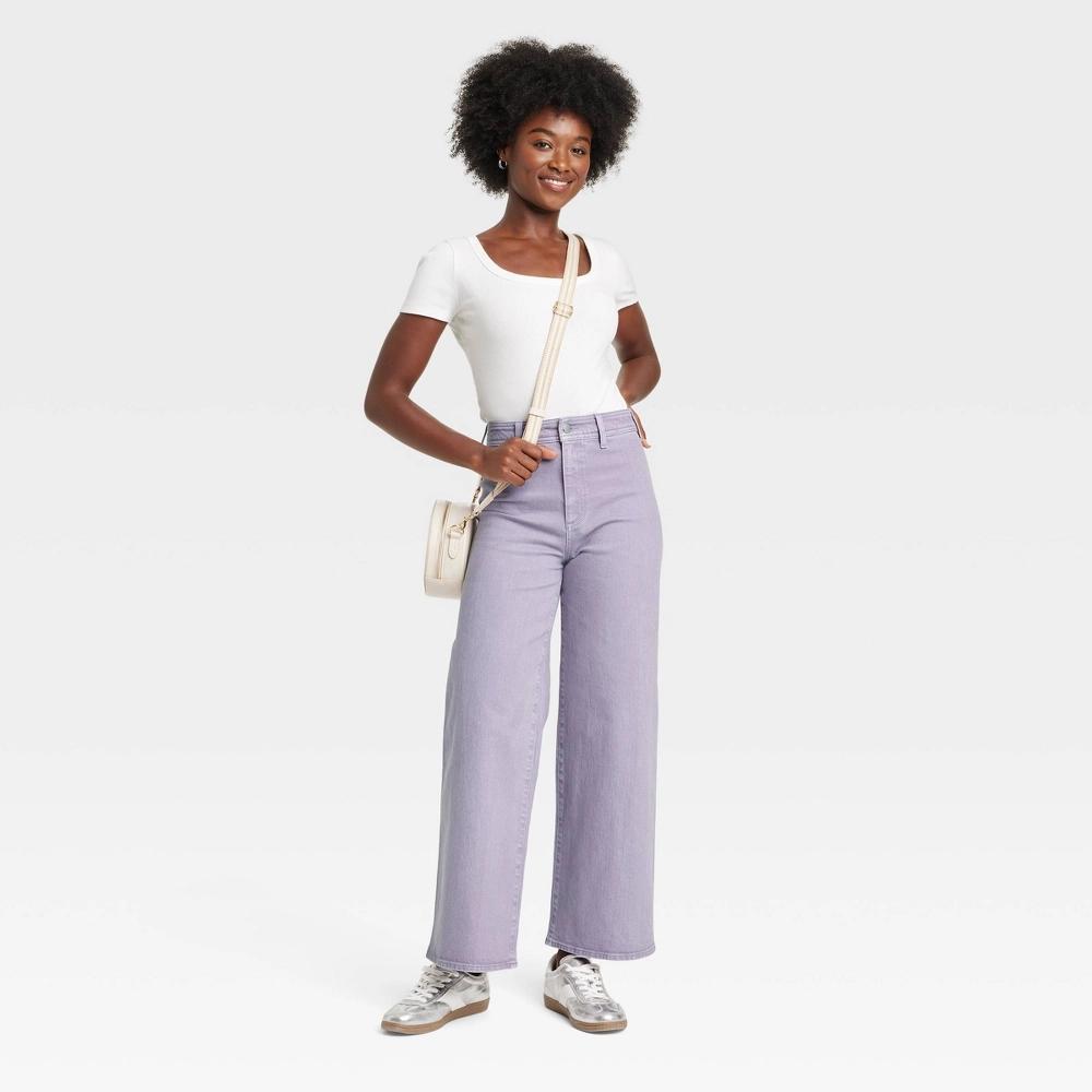 Womens High-Rise Sailor Wide Leg Ankle Jeans - Universal Thread Purple 16 Product Image