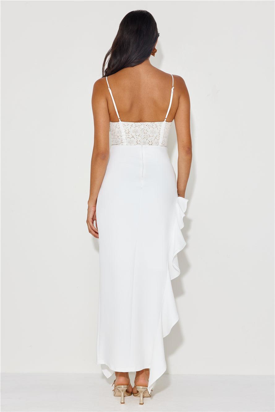 Friendships Of Love Lace Maxi Dress White Product Image