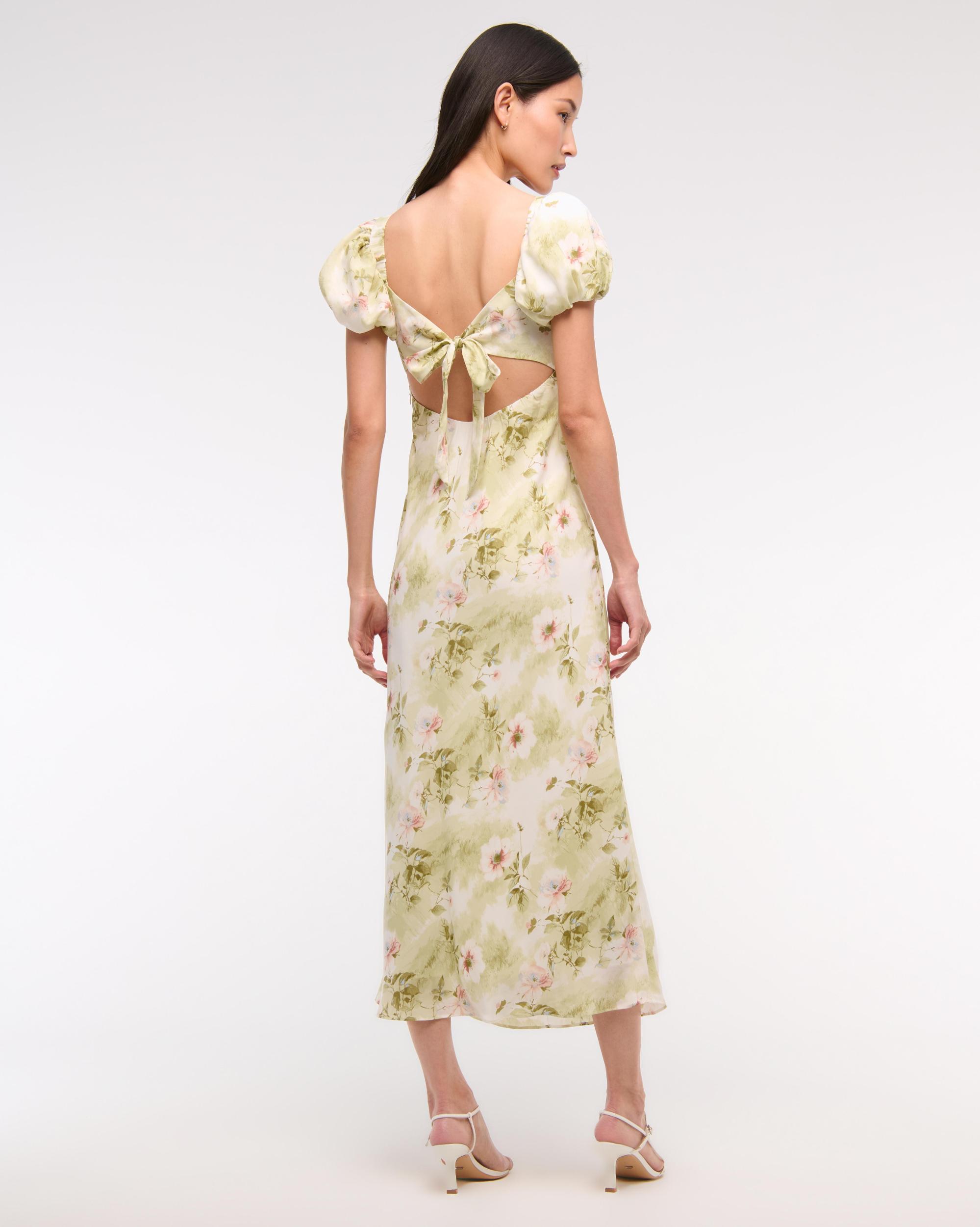 Puff Sleeve Midi Dress Product Image