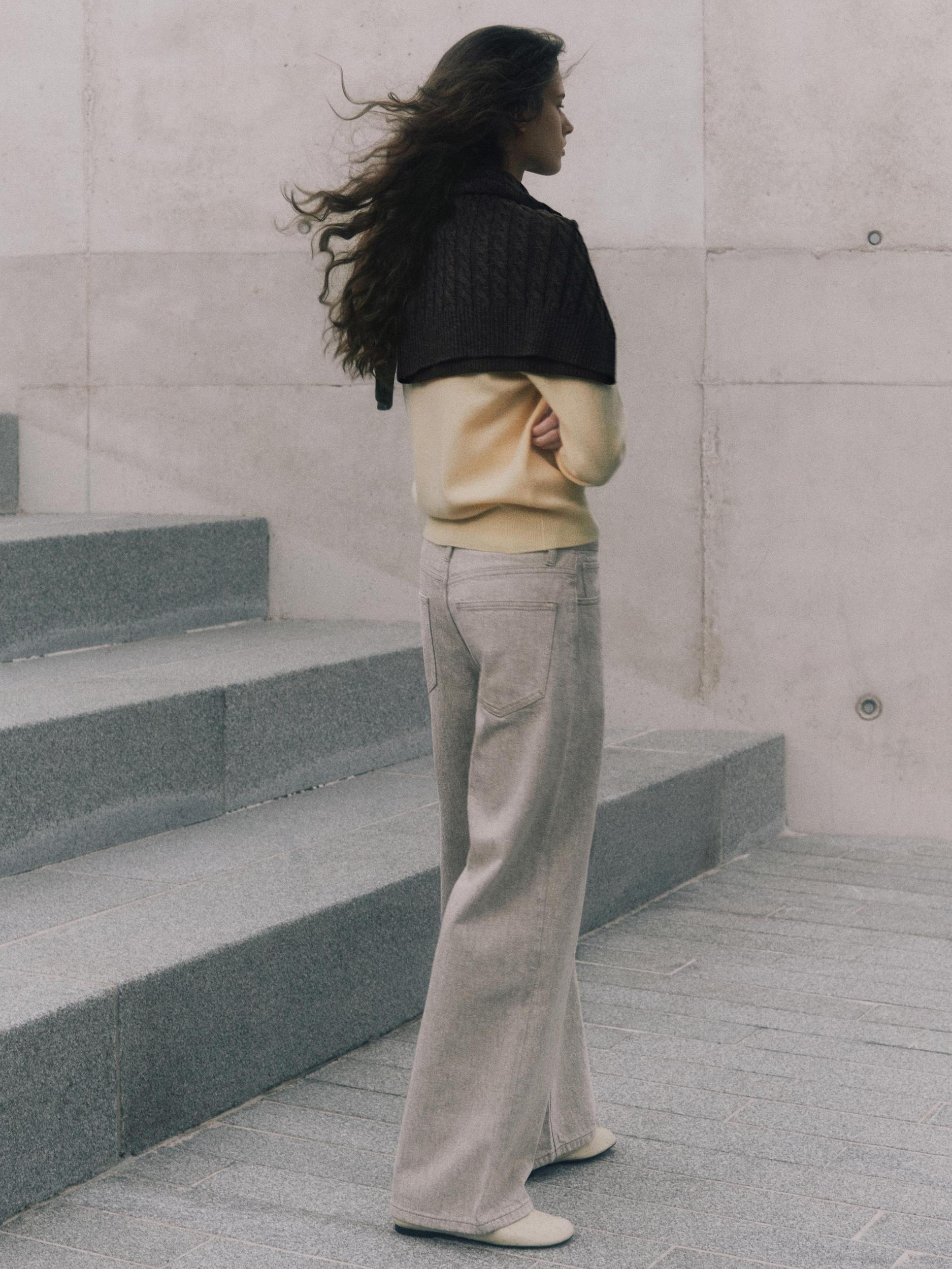 Wool blend crew neck knit sweater Product Image