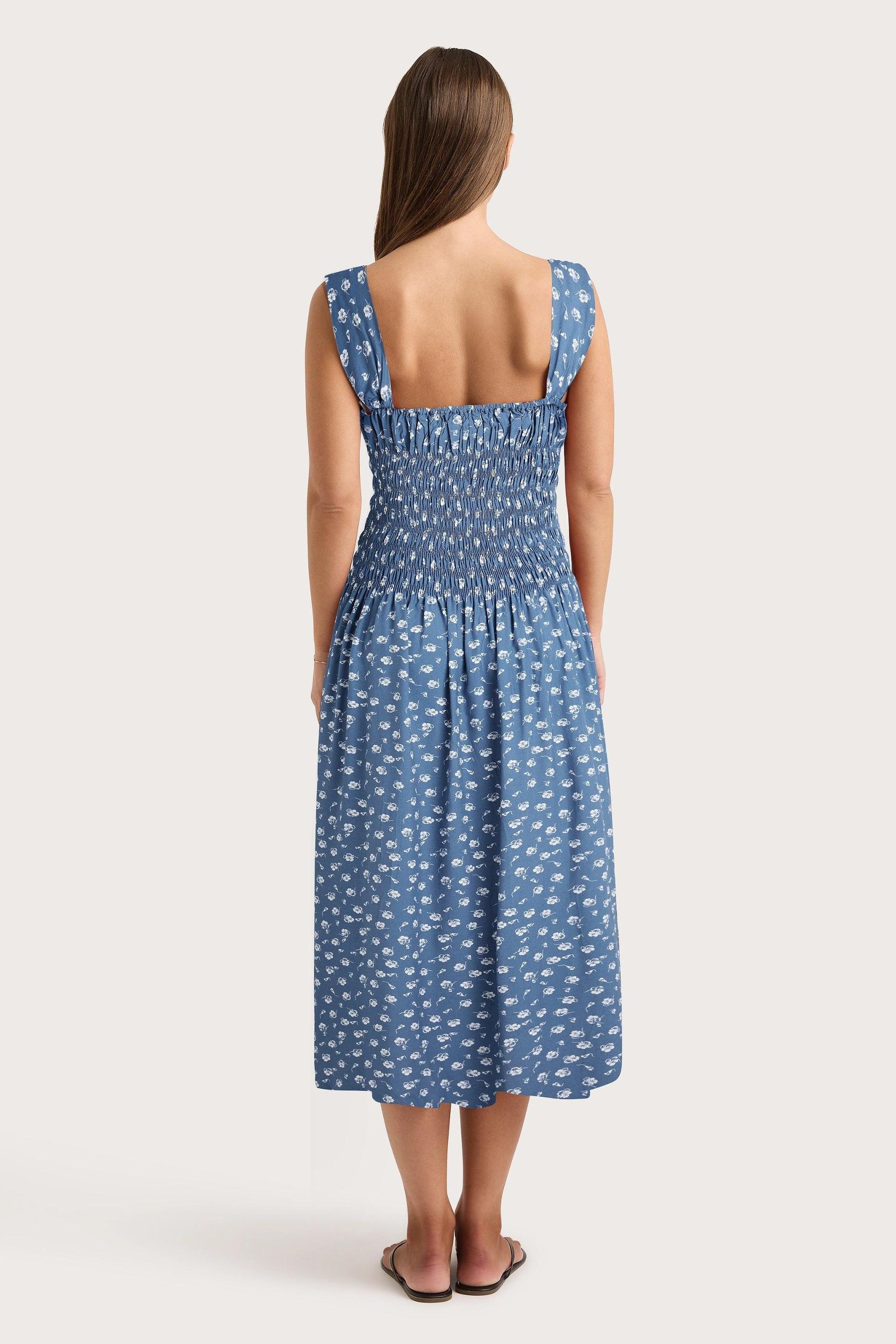 Yerres Midi Dress Floral Blue - Final Sale Product Image