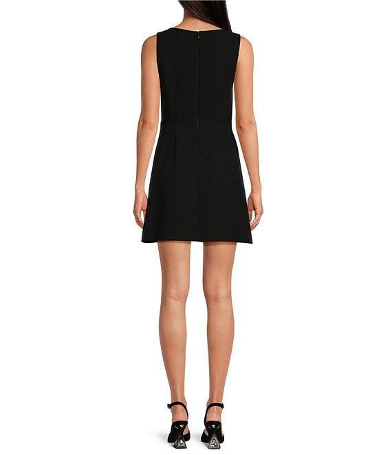 Gianni Bini Charlotte Crepe Boat Neck Sleeveless A-Line Mini Dress Product Image