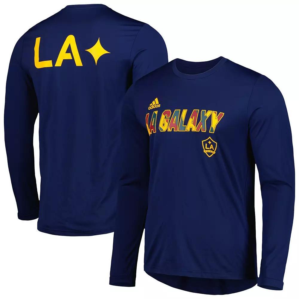 Men's adidas Navy LA Galaxy Jersey Hook AEROREADY Long Sleeve T-Shirt, Size: 2XL, Blue Product Image