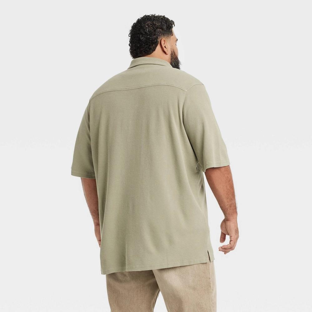 Men's Short Sleeve Knit Button-Down Shirt - Goodfellow & Co™ S: Front Pocket Product Image