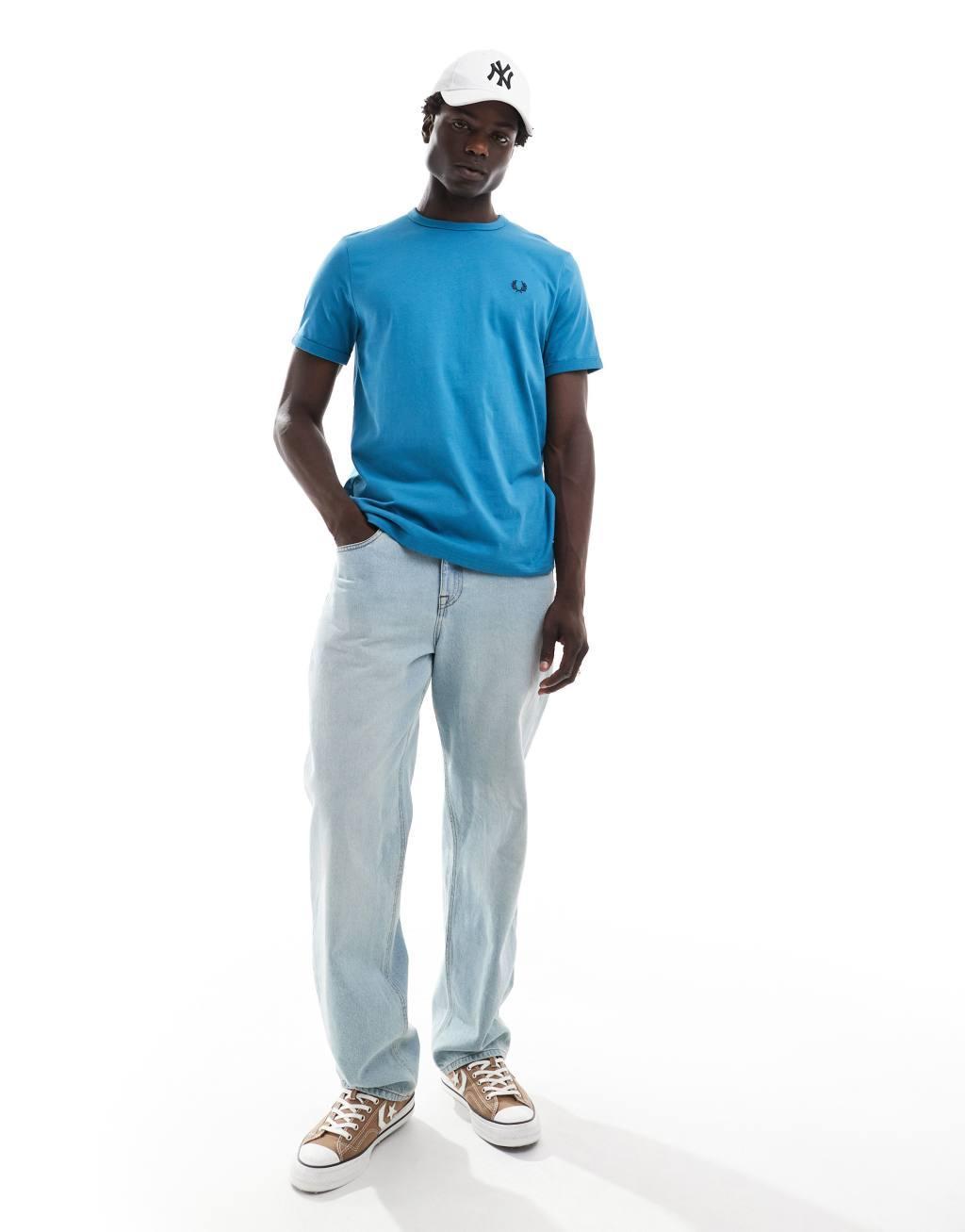 Fred Perry Ringer T-Shirt In Blue Product Image